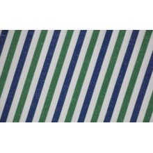 Зеленый, темно-синий полоски комфортабельных Пряжа окрашенная ткань рубашки